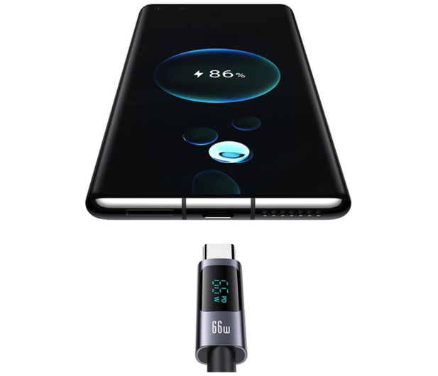 USAMS Kabel 66W 6A Fast Charging USB-C do USB-A 1,2m stalowy - 1569022 - zdjęcie 4